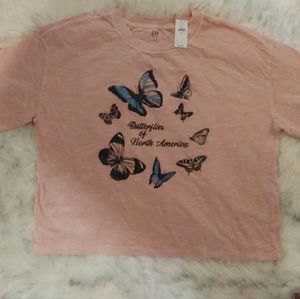 Gap Teens Girls Pink Butterfly of North America Size 14-16